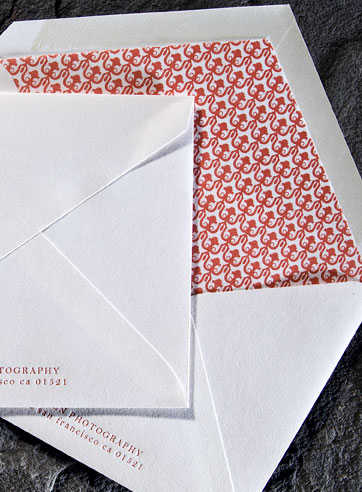 VIEW WIDE IMAGE Nass personalized letterpress stationery, business cards, letterhead, orange, brown