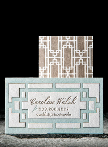 Plym custom letterpress stationery, business cards, letterpress invitations, green, brown