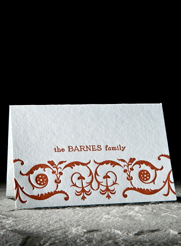 Rubicon classic letterpress stationery, business cards, holiday cards, blue, green, orange
