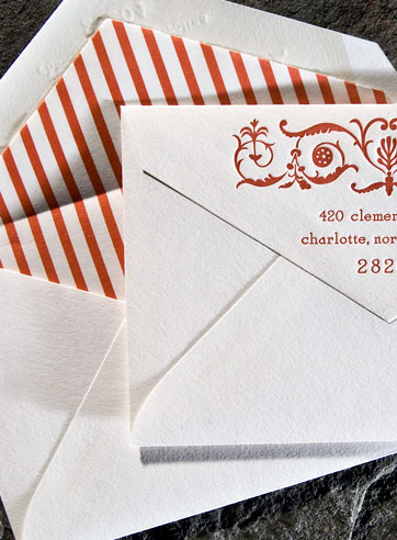 Rubicon classic letterpress stationery, business cards, holiday cards, blue, green, orange