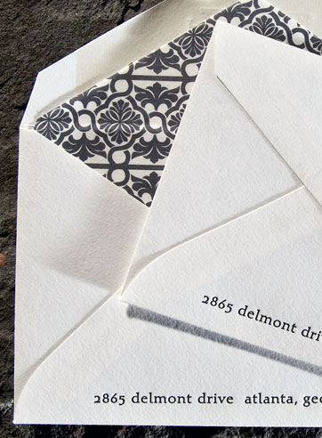 Therain modern letterpress stationery, letterpress business cards, letterhead, pink, black, gray