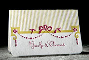Flambeau pink yellow vintage letterpress stationery, moving announcement