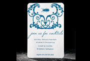 Hayes blue green modern letterpress stationery, custom