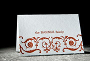 Rubicon classic letterpress stationery, business cards, holiday cards, blue, green, orange