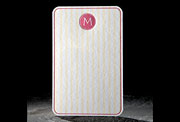Seine monogram letterpress stationery, business cards, stripes, yellow, pink