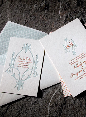 the aberdeen wedding invitation is part of Smock's letterpress & foil collection. free shipping, fre