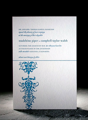 VIEW WIDE IMAGE the cavall wedding invitation is part of Smock's letterpress & foil collection. free shipping, free