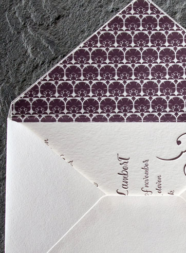 purple letterpress wedding invitation calligraphy classic previous 1 