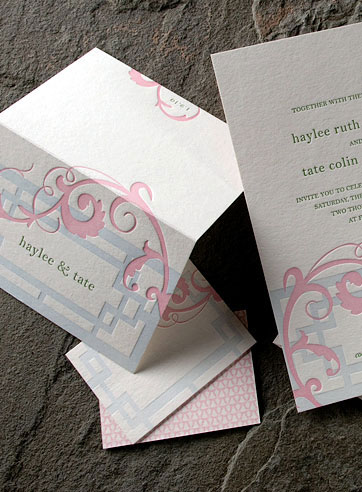 the helani wedding invitation is part of Smock's letterpress & foil collection. free shipping, free 