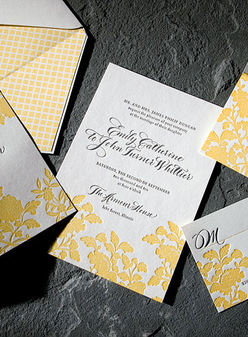 the rhon wedding invitation is part of Smock's letterpress & foil collection. free shipping, free cu