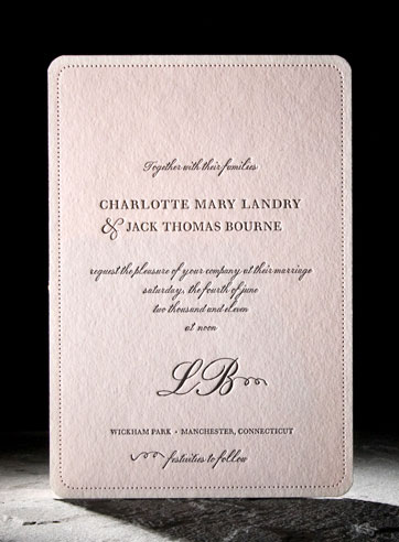 vintage letterpress wedding invitation pink and black french previous