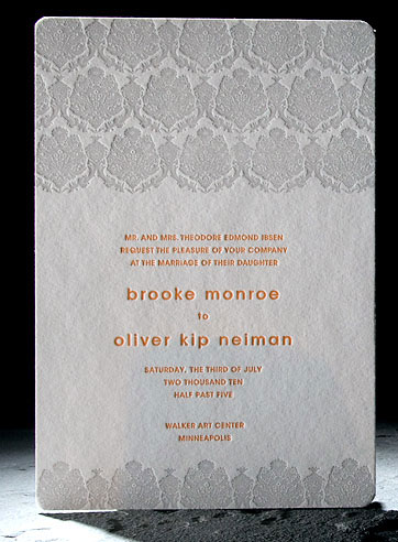 VIEW WIDE IMAGE Custom letterpress wedding invitation: Sutton